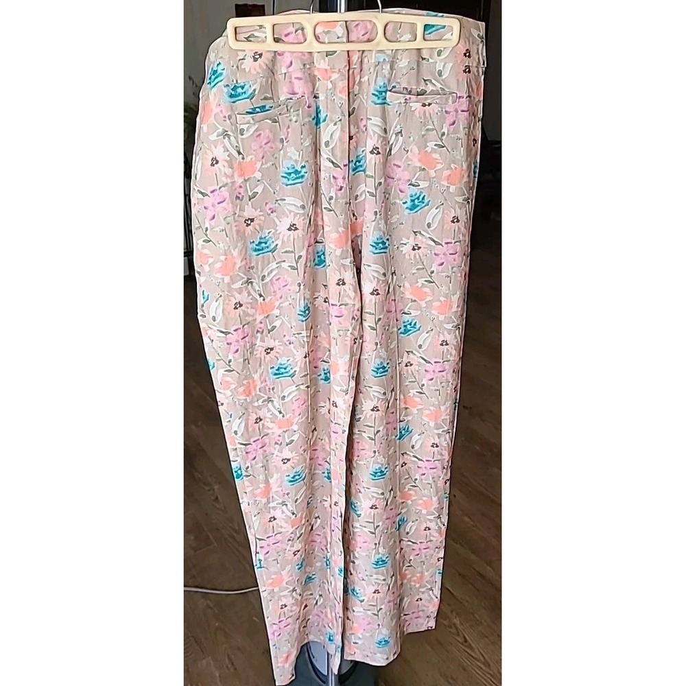 Chadwicks size 14 NWOT Linen pants slacks wide leg trouser floral spring summer